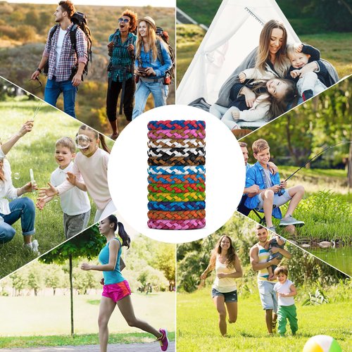 BuggyBands 12 Pack Mosquito Repellent Bracelets, DEET-Free Natural Bands, PU Leather Insect & Bug Repellent Wrist Bands for Kids & Adults, Individually Wrapped