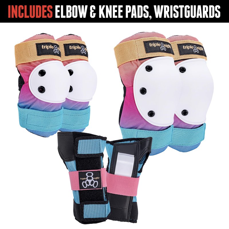Triple Eight Saver Series 3-Pack Pad Set– Ideal for Skateboarding, In-line Skating, Roller Skating, and Biking