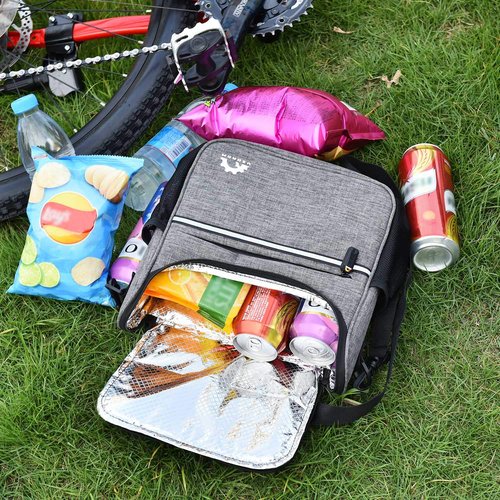 HUIOP bike handlebar bag, Waterproof Bike Handlebar Insulated Cooler Bag Front Bag Mountain Road Bicycle Cycling Handlebar Basket Bag Pannier Shoulder Bag