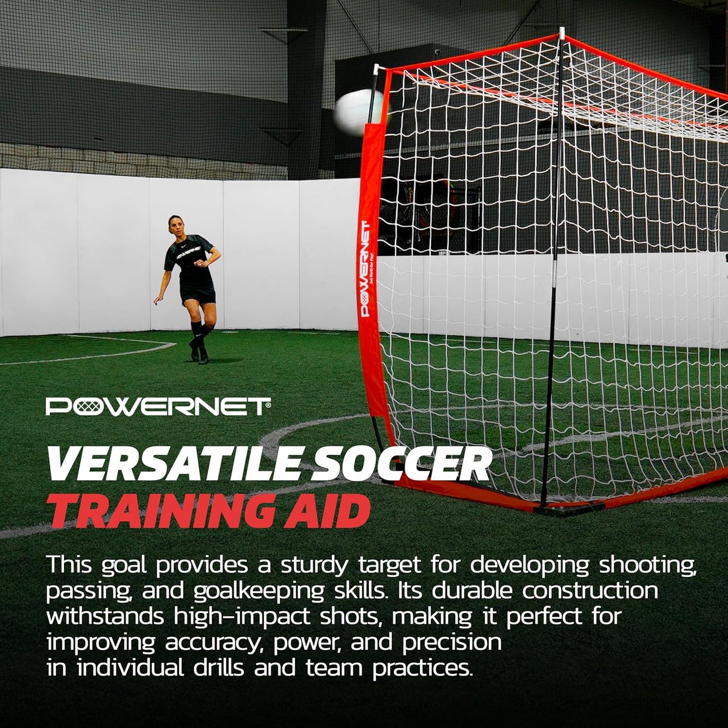 PowerNet Soccer Goal - Portable Backyard Soccer Net with Quick Setup & Zipper Storage Bag | Multiple Sizes Available