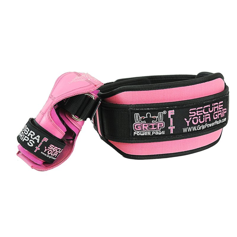 Pro Lifting Belt for Women - Black and Pink Weightlifting Support Belt - 5" Wide - 3 Length Sizes - Rubber Pull for Easy Removal - Stylish Fitness Gear & Exercise Accessories (Pink, Small)