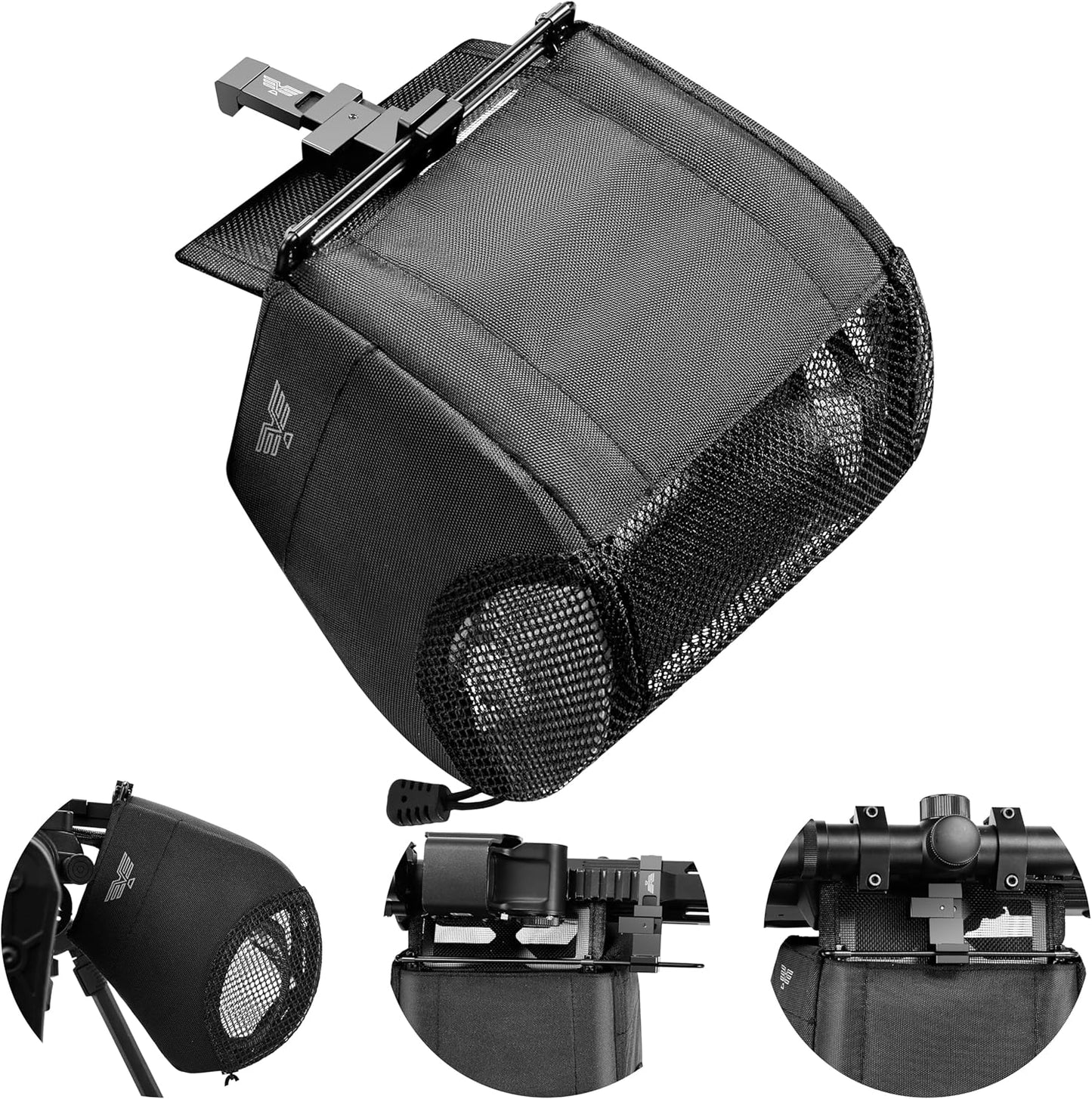 Visiofire Brass Catcher - Spring-Loaded Picatinny Rail Design | Heat-Resistant 304SS Mesh | Quick-Release Zippered Bottom