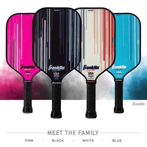 Franklin Sports Pro Pickleball Paddles - Signature Series Pro Paddle with MaxGrit Surface - USA Pickleball (USAPA) Tournament Approved - 16mm Polypropylene Core - Black