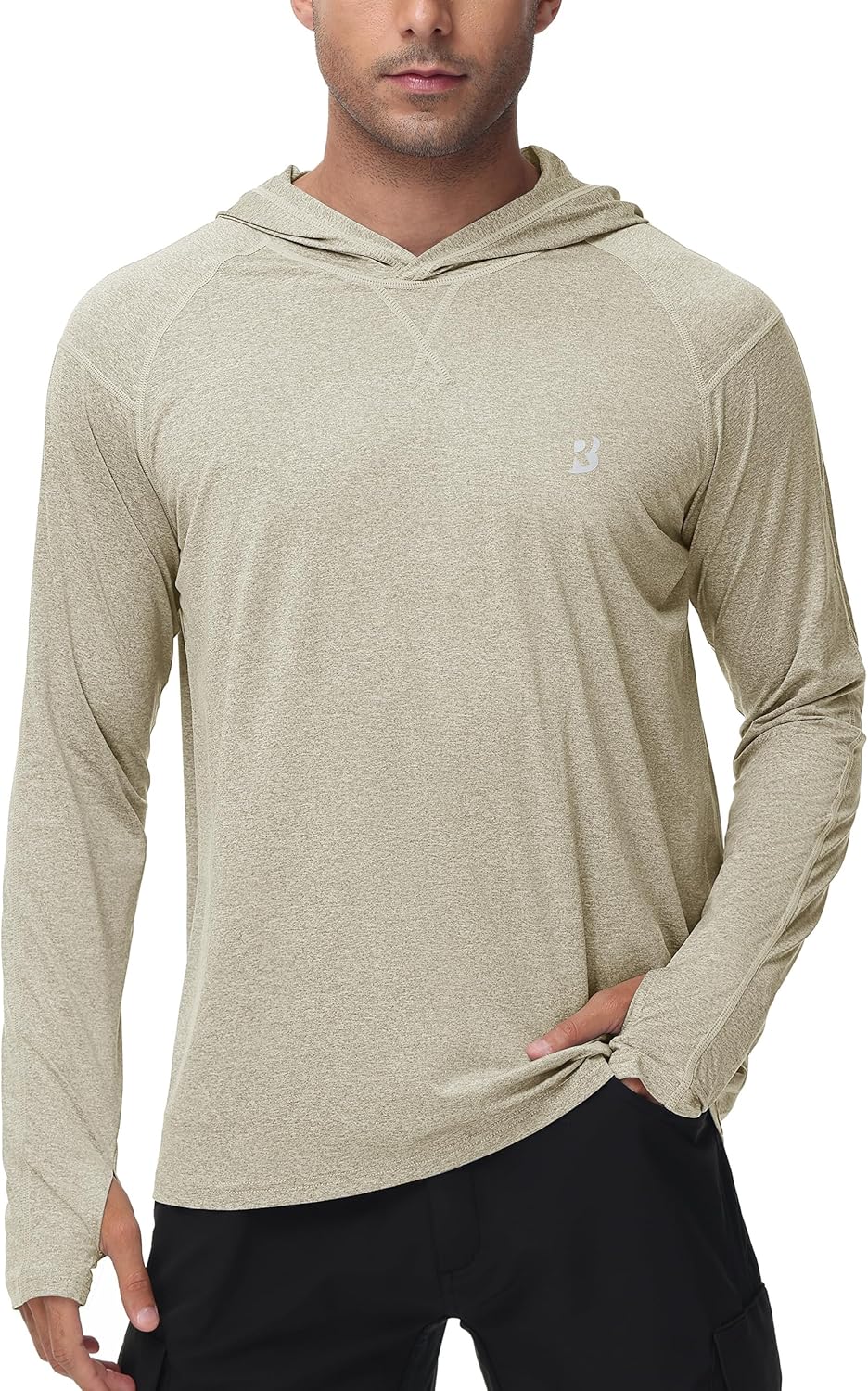 Roadbox Men's UPF 50+ Fishing Shirt - Long Sleeve UV Sun Hoodie for Hiking & Athletic Activities