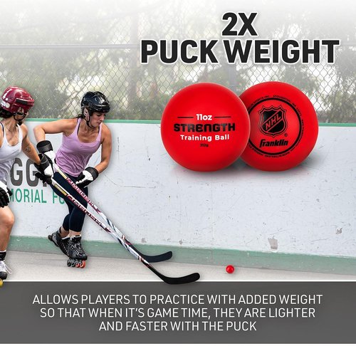 Franklin Sports NHL Hockey Stick Handling Balls - 4 Weighted Mini Training Aids for On & Off Ice Skills