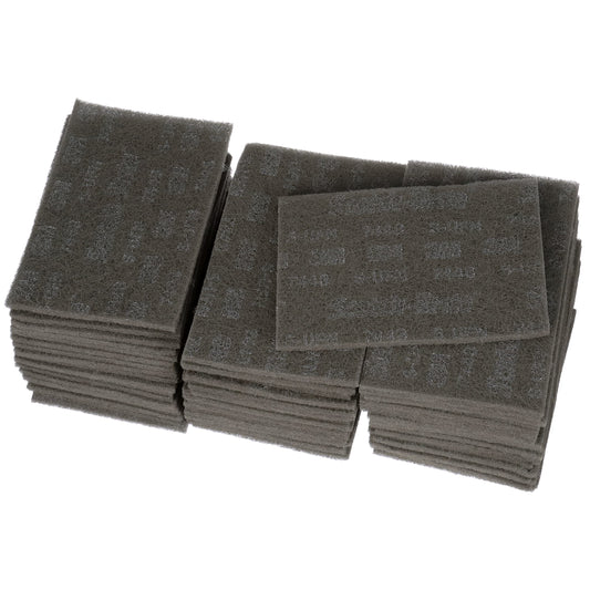 3M Scotch-Brite Ultra Fine Grade 7448B Hand Pad, Case of 60, 6 in x 9 in Hand Pads, Nonwoven Silicon Carbide, Surface Preparation, Scuffing, and Cleaning, Gray