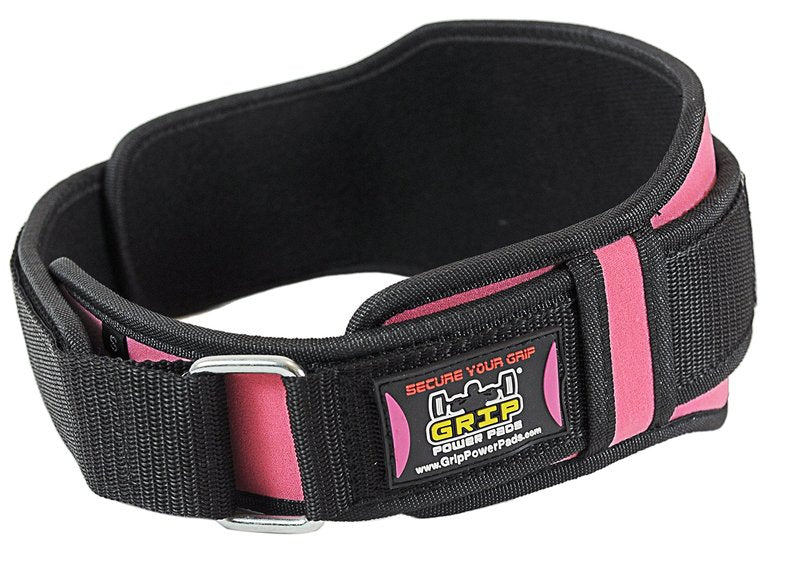 Pro Lifting Belt for Women - Black and Pink Weightlifting Support Belt - 5" Wide - 3 Length Sizes - Rubber Pull for Easy Removal - Stylish Fitness Gear & Exercise Accessories (Pink, Small)