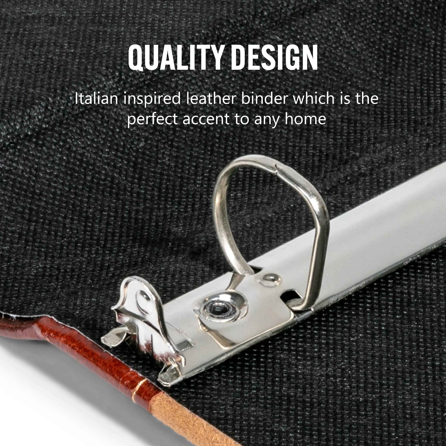 Bellagio-Italia 3-Ring 1" D Ring Binder, Tuscanny Faux Leather - for Documents, File Storage, and Trading Cards, Stores up to 250 Pages,Crimson