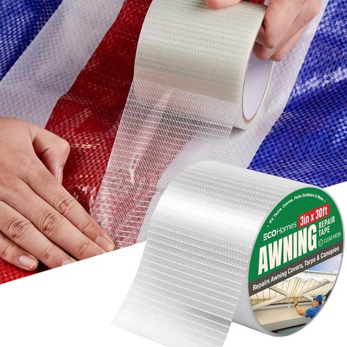 Awning Covers | Waterproof Self-Adhesive Tarp Repair Tape Kit - 3" Clear Mesh for Awnings, Canopies, Tents