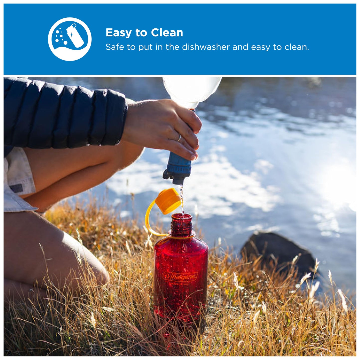 Nalgene 32 oz Narrow Mouth Water Bottle | BPA-Free, Durable & Leak Proof, Lightweight Bottle for Hiking, Gym & Travel, Grey