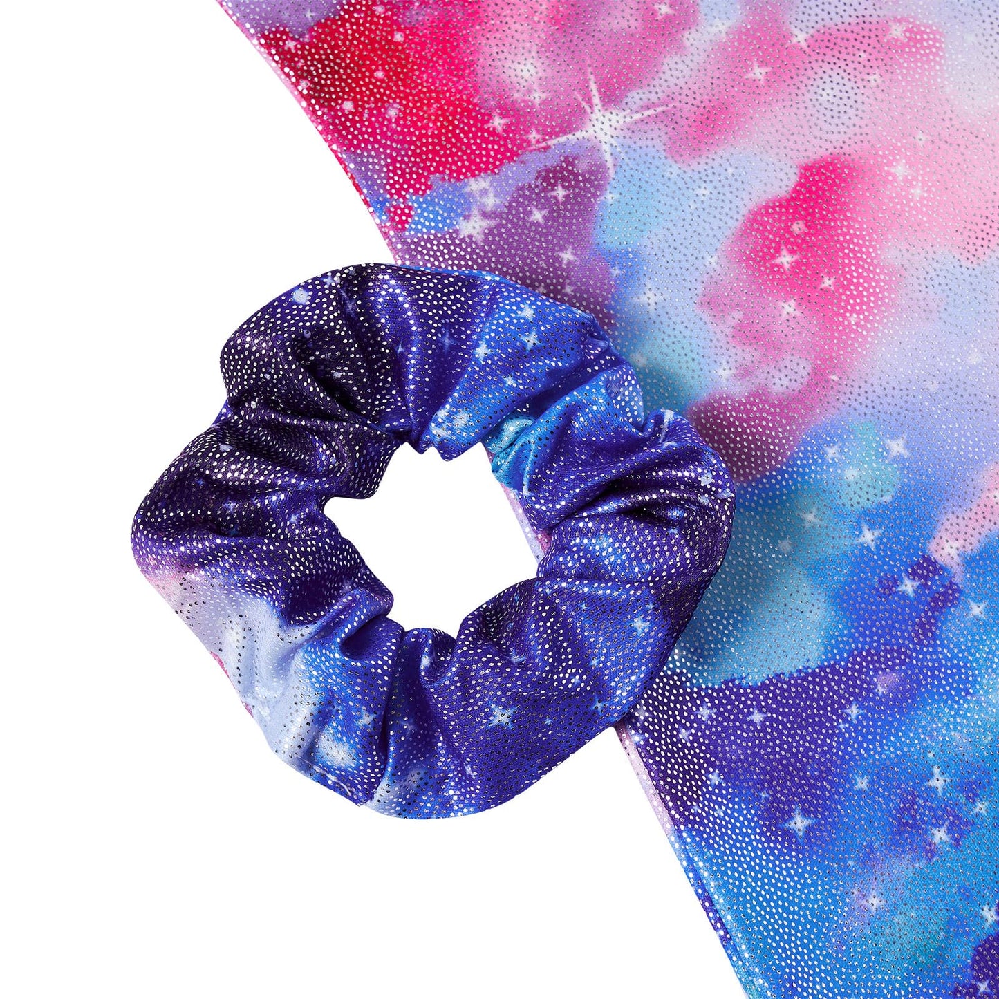 Vogseek Sparkly Gymnastics Leotards for Girls 5 6 Years Cute Galaxy Shiny Ballet Dance Unitards Biketards with Hair Scrunchie Kids Tumbling Shorts Activewear Clothes, Rainbow Stars
