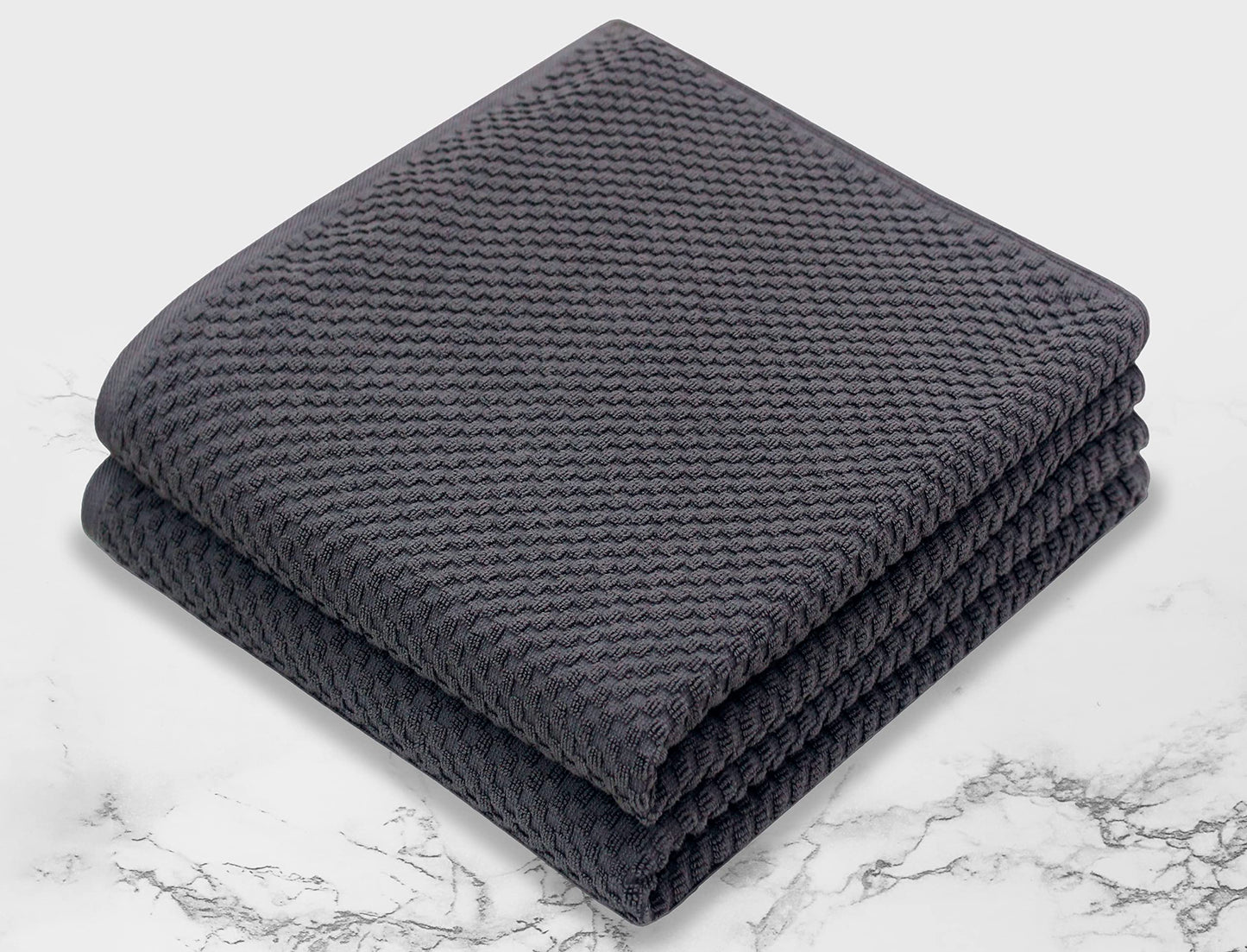 COTTON CRAFT Euro Spa Waffle Weave Bath Sheets - Set of 2 Grey Towel Sheets