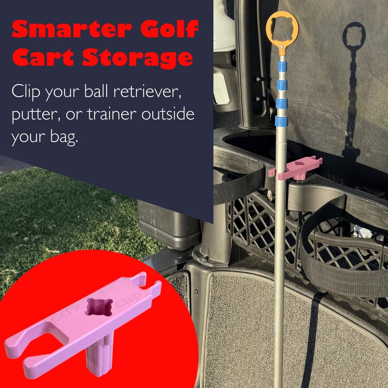 StixClip - Golf Cart Accessories - Ball Retriever Holder - Putter Clip - Training Aid Storage - Umbrella Organizer - Equipment Mount - Made in USA (Pack of 1)