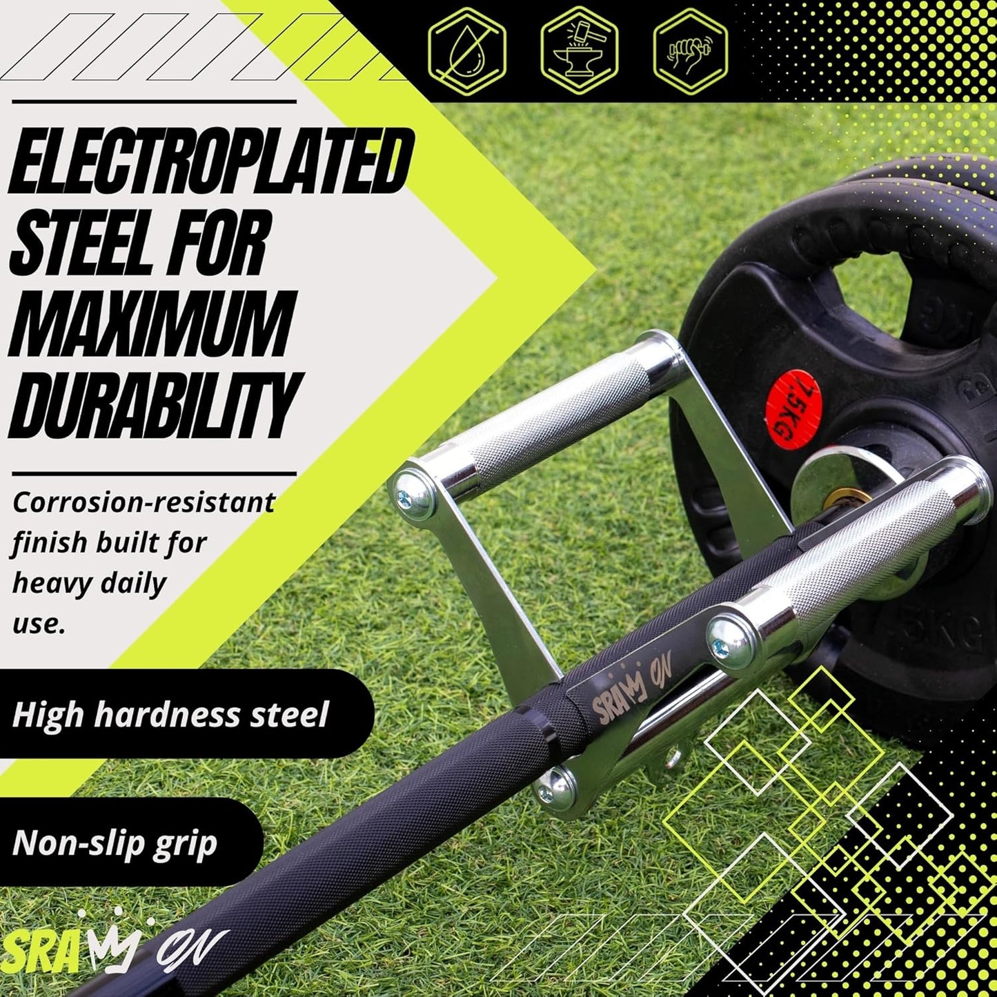 V Bar Attachment | Landmine Handle & T Bar Row Attachment - Durable Steel, USA Patented