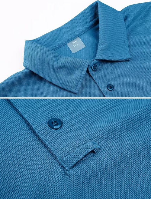 MAGCOMSEN Men's Quick Dry Polo Shirt - Performance Short Sleeve Tactical Golf Jersey