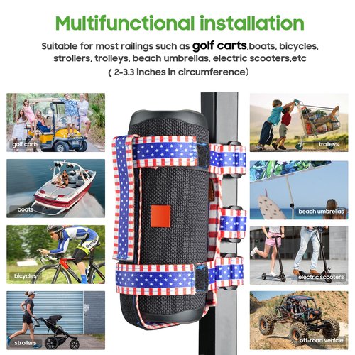 10L0L Speaker Mount for Golf Cart,Portable Speaker Holder with Adjustable Strap Fit Bluetooth Wireless Speakers Secure onto Golf Cart/Bike/Beach Umbrella/Boat,Purple