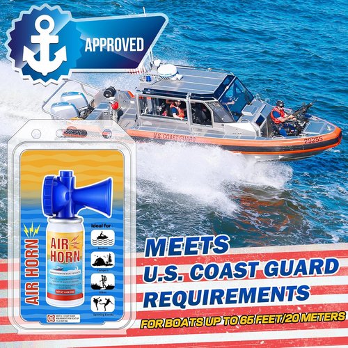 Air Horn - 122dB Loud Safety Signal | 1.4oz Compact Boat Horn for Boating, Camping & Events