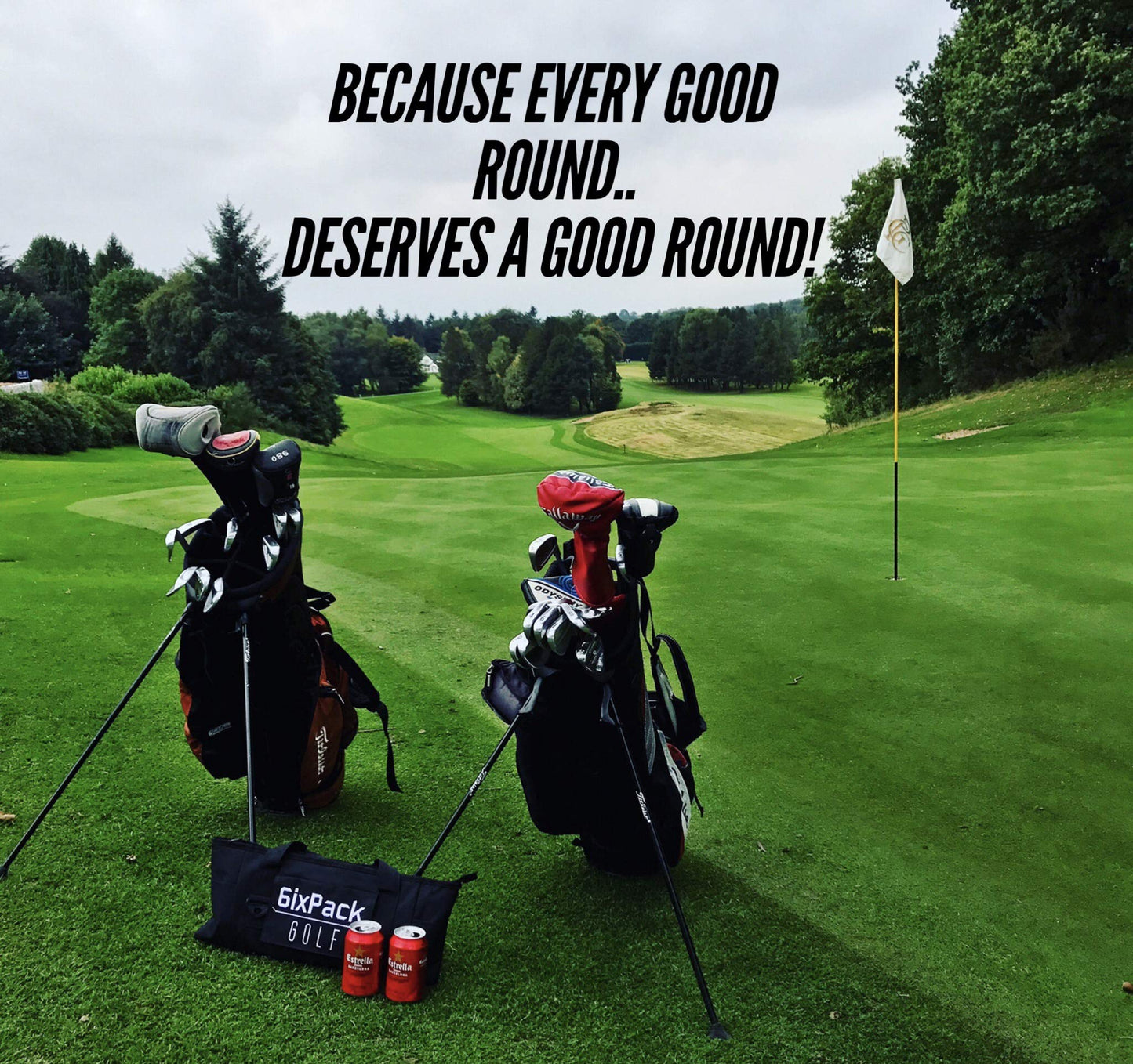 6ixPack Golf Golf Cooler Bag with 2 Ice Packs – Best-Rated Insulated Beer Sleeve Holds 6 Cans or 2 Wine Bottles, Keeps Drinks Cold 6–8 Hours, Fits Most Golf Bags – Accessories for Men