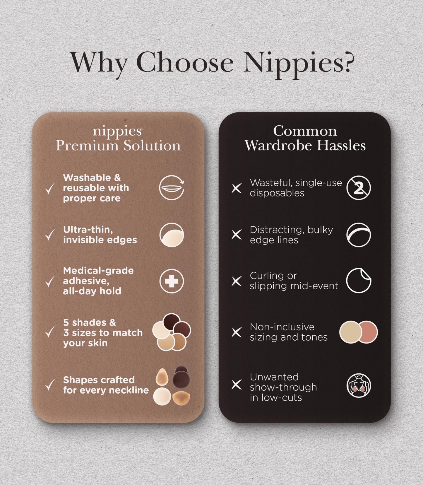 Nippies Reusable Silicone Nipple Covers, Skin Safe Adhesive Pasties Caramel