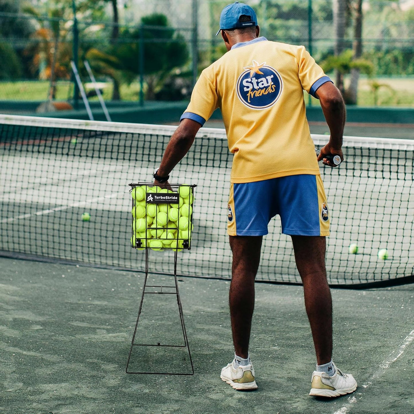 Skiennix Tennis Ball Hopper - Portable Pickleball Ball Basket for Easy Pickup & Training - Large Size