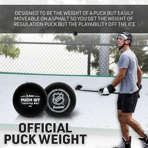 Franklin Sports NHL Hockey Stick Handling Balls - 4 Weighted Mini Training Aids for On & Off Ice Skills