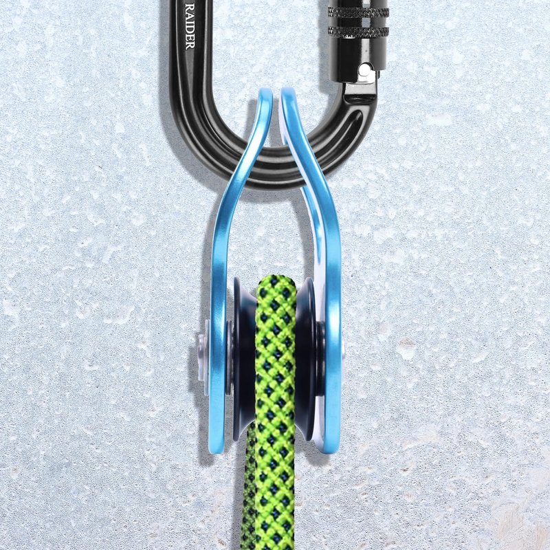 Omega Pacific Revo Ice Prusik Minding Micro Pulley | Lightweight Aircraft Aluminum & Stainless Steel | 1.8oz Design | Crevasse Rescue & Load Hauling Gear | Blue