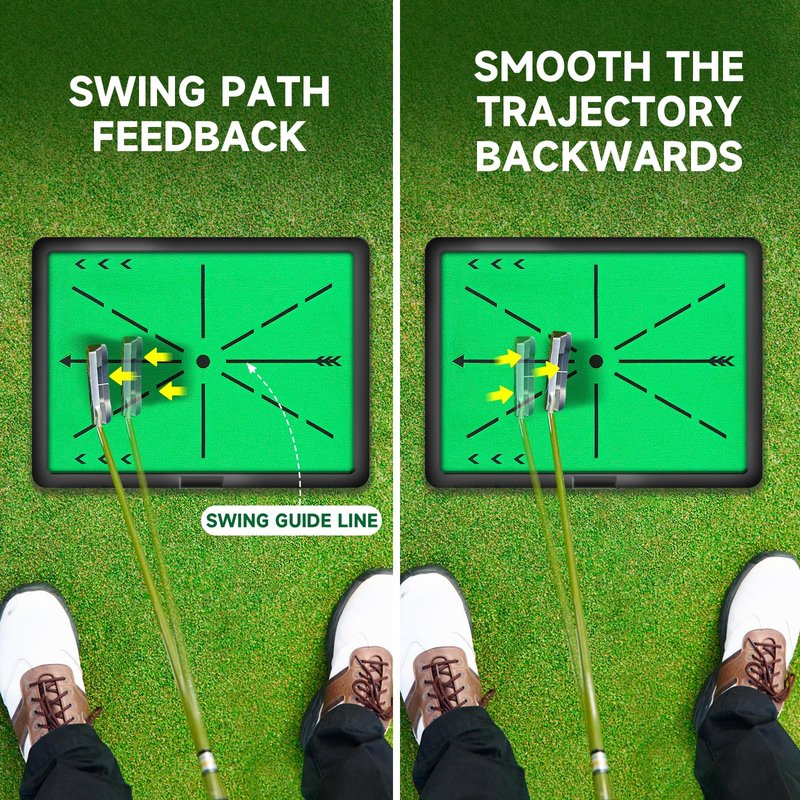 Treeroot 3 Pack Premium Golf Hitting Mat, Replaceable Golf Practice Mats, Golf Swing Mat for Swing Path Feedback Detection, Non-Slip Heavy-Duty Rubber Base, for Indoor/Outdoor Batting Training