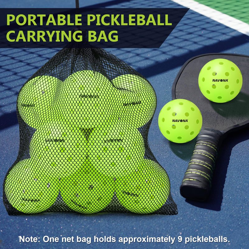 Navona 24 Pack Premium 40-Holes Outdoor Pickleball Balls, Seamless Roto-Molded Design & Durable, Meet USAPA Official Requirement, Durable Pickleballs, High Bounce True Flight, Pickleball Balls Outdoor