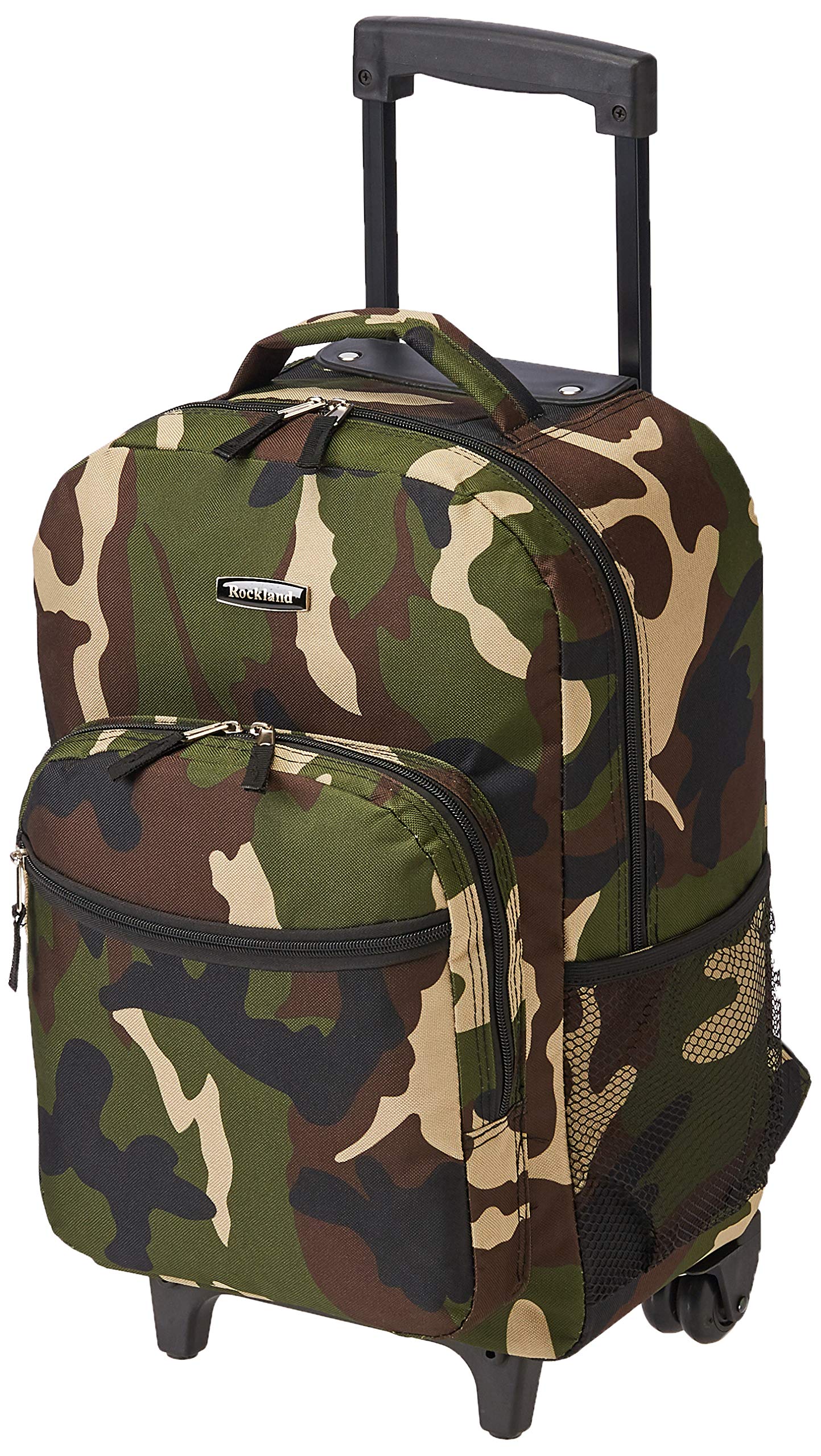 Rockland Double Handle 17" Rolling Backpack, Camo
