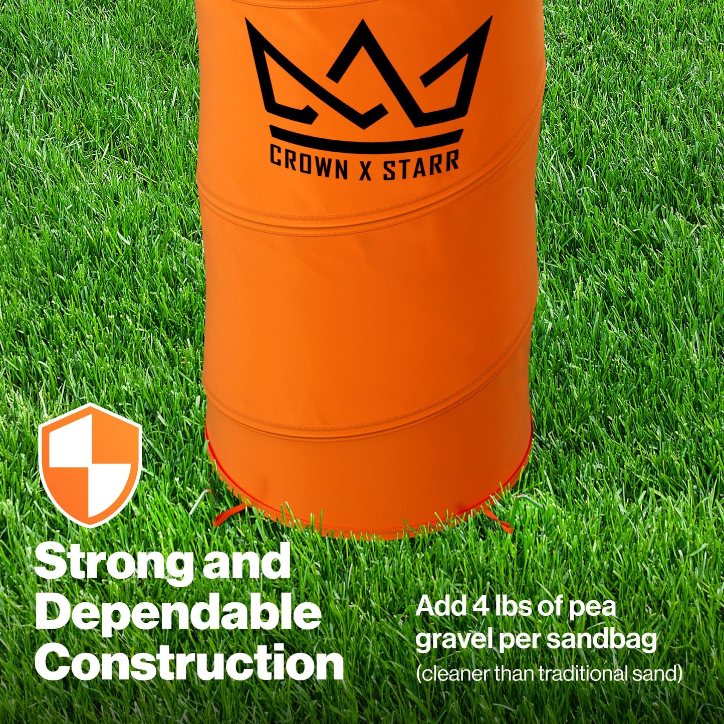 Crown x Starr Pop Up Defenders 3 Pack, 48 inches Tall, with Fillable Sandbags (no Sand), Simulate Defenders for Basketball, Football, Soccer, with Carry Bag & Mini Drill Cones