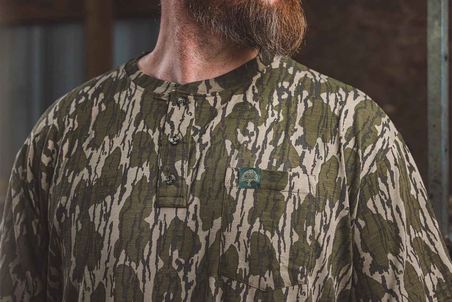 Mossy Oak Tombigbee Light Henley Shirt for Men with Pocket | Bamboo Viscose Short Sleeve Shirt | Lightweight, Quick-Dry, UPF Outdoor Shirt for Fishing & Travel | Casual Men’s Camp T-Shirt (S–3XL)