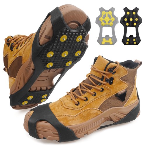 Ice Snow Cleats for Shoes and Boots Walk Traction Cleats Ice Crampon Non-Slip Overshoe for Men Women Winter Walking on Snow and Ice (11Studs, M)