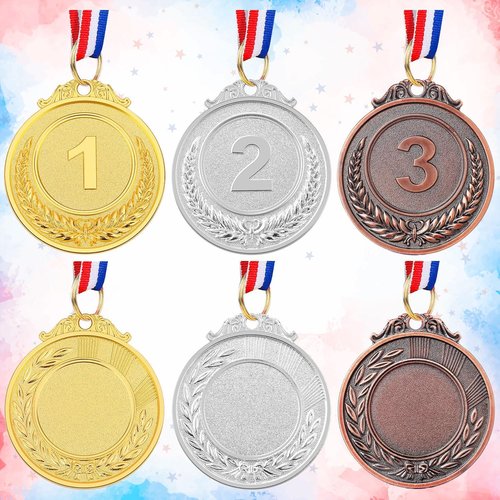 Gold, Silver & Bronze Medals by [Brand Name] - 15Pcs Award Medals for Competitions & Celebrations