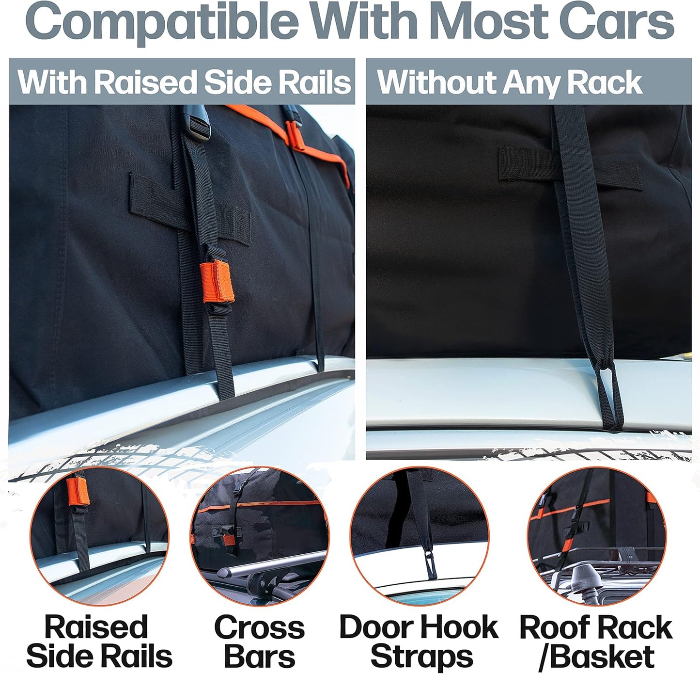 RoofPax Rooftop Cargo Carrier Bag - 23 cft. Extra Waterproof Design with Heavy-Duty Straps & Hooks