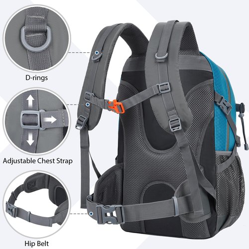Komofa Hiking Backpack 30L Lightweight Travel Daypack Small Day Pack for Men Women Outdoor Camping Backpacking, Blue