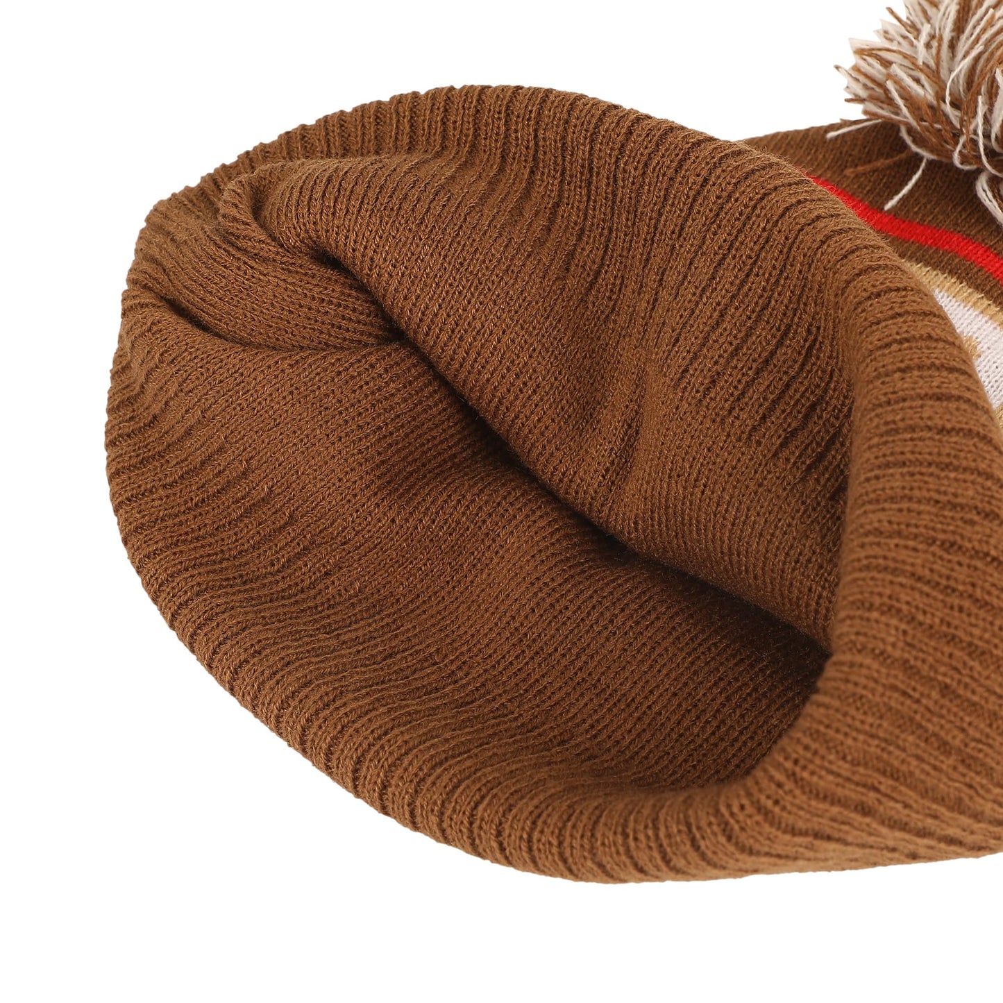 Five Nights At Freddy's Freddy Fazbear Fuzzy Jaquard and Freddy Embroidery Knit Cuff Beanie with Pom Cuff Beanie