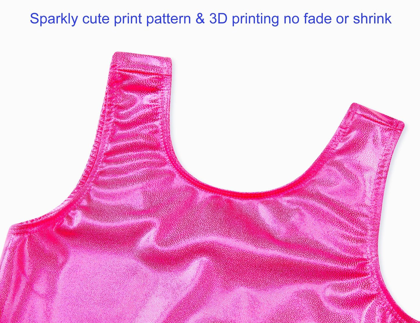 Domusgo Gymnastics Leotards for Girls 6-7 Years Old Sparkly Sleeveless Tank Outfits Rose Kids Workout Bodysuits