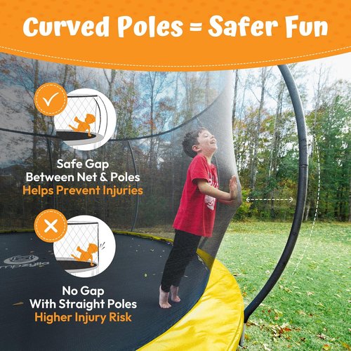 Jumpzylla Trampoline - Outdoor Recreational Trampoline with Enclosure & Ladder | 8FT to 16FT, ASTM Approved