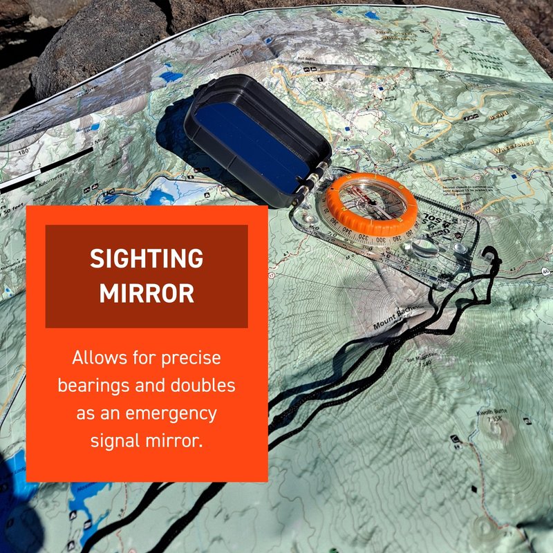 S.O.L. Survive Outdoors Longer Sighting Compass with Signaling Mirror