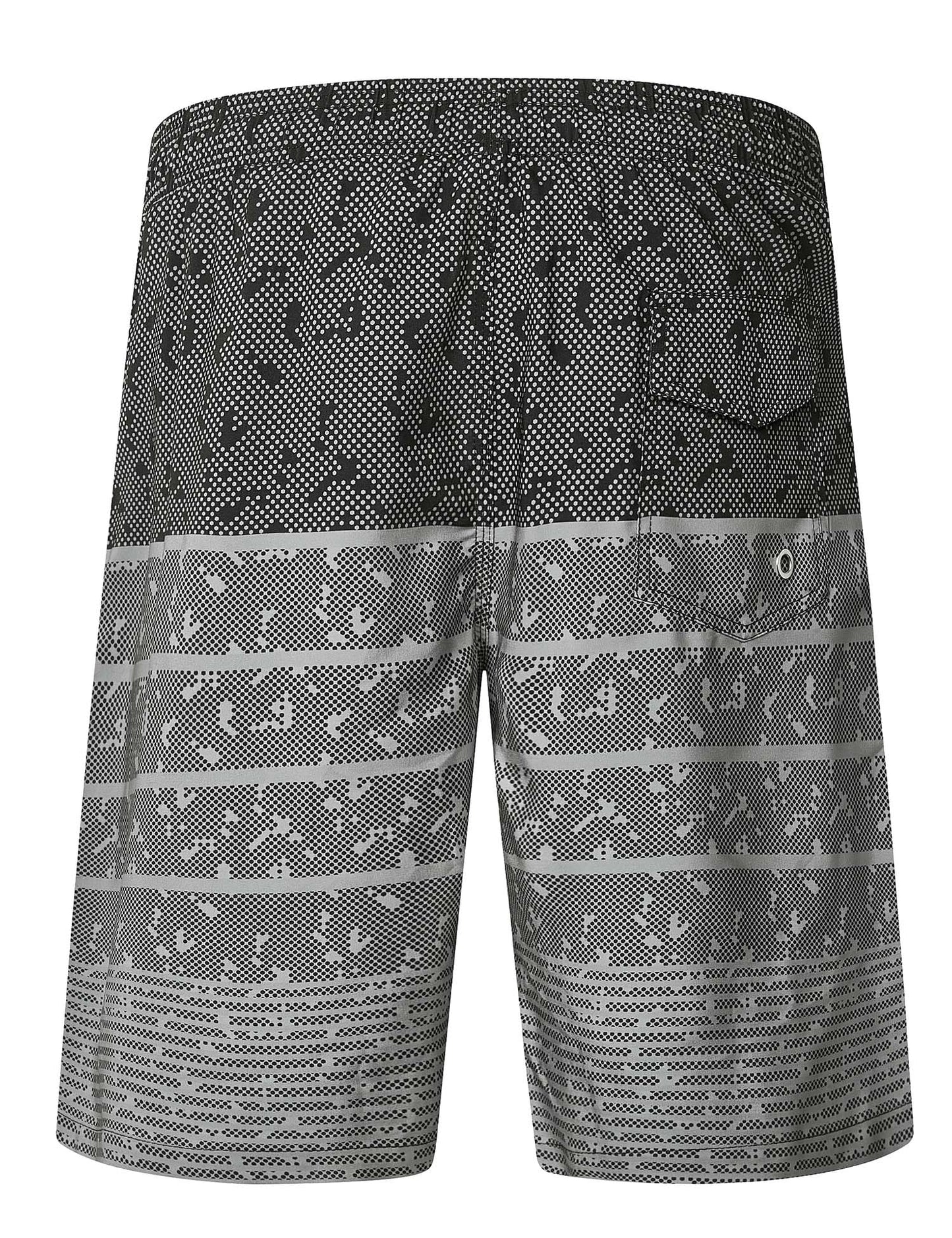 ELETOP Men's Swim Trunks Quick Dry Bathing Suit Swimming Board Shorts Mesh Lining Beach Swimwear Stripe Grey XXL