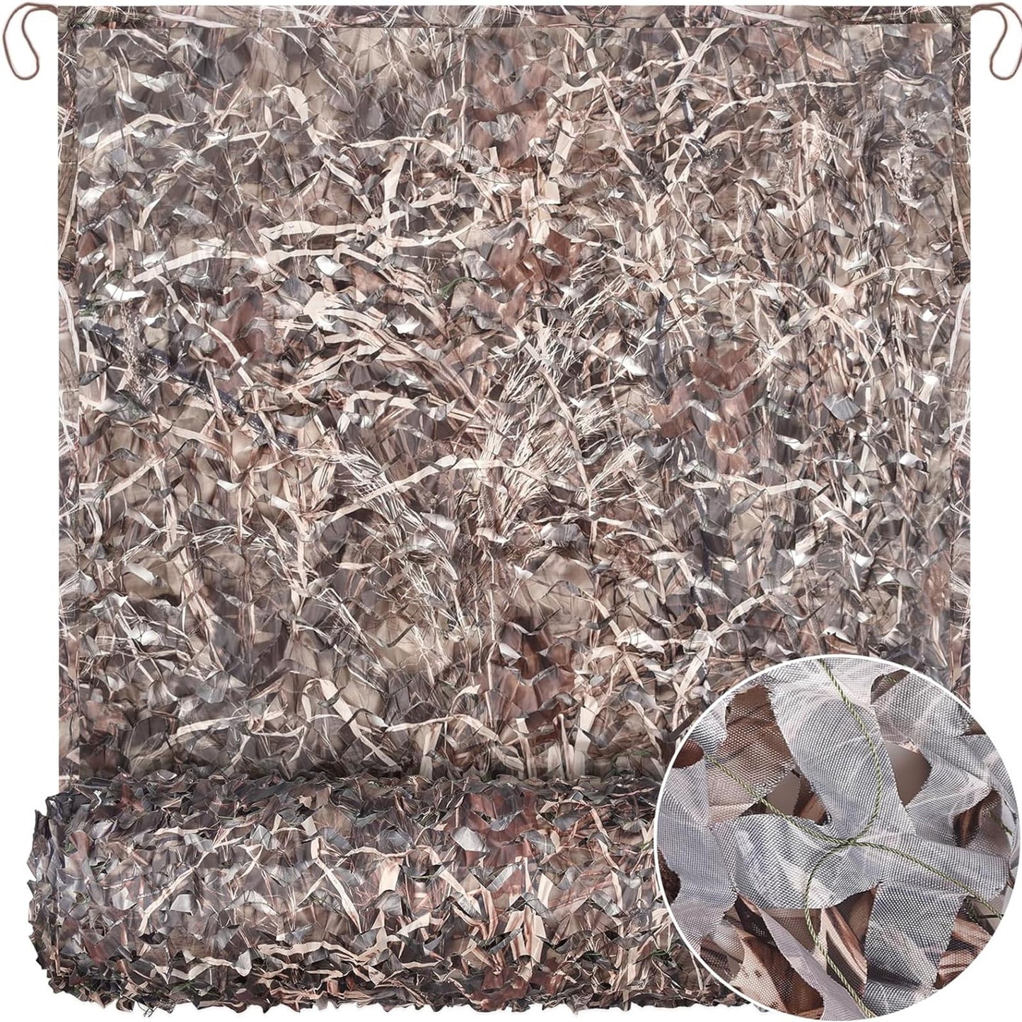 Yeacool Mesh Camo Netting Camouflage Netting Military Surplus Hunting Blind Net for Military Theme Party Decorations Backdrop Sunshade Car Cover Camping Shooting (Dry Grass, 6.5ftx10ft, 2m*3m)