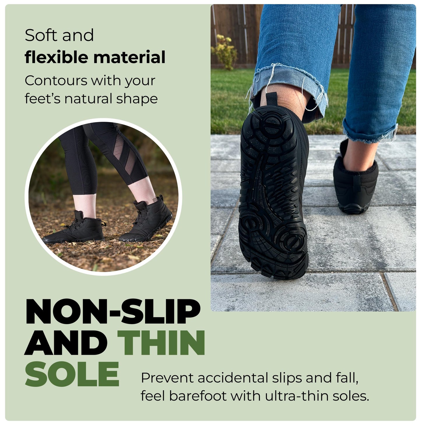 Hike Footwear Caspar Pro HF - Non-slip and Healthy Comfortable Winter Barefoot Pro Shoes Provide Warmth and Support, Natural Walking Hike Boots For Women Men