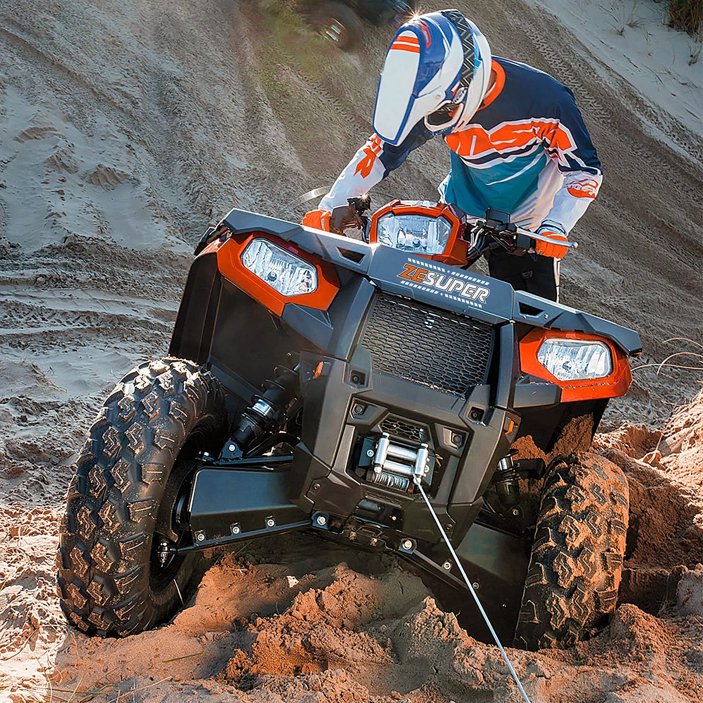 ZESUPER 2500 lb Electric Winch 50ft Steel Cable 12V DC UTV ATV Boat Trailer Winch with Handheld Remote Mounting Plate Waterproof Small Electric Winch ATV Winches Kits