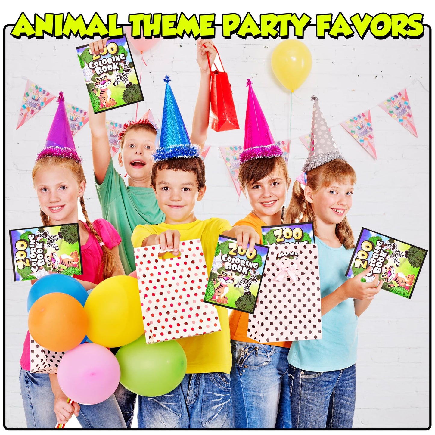 18Pcs Zoo Animal Coloring Books Bulk for Kids - 9"x11" Animal Party Favors with Jungle Safari Animals and Activity Sheets for Goodie Bags, Classrooms and Themed Birthday Supplies (Pack of 18)