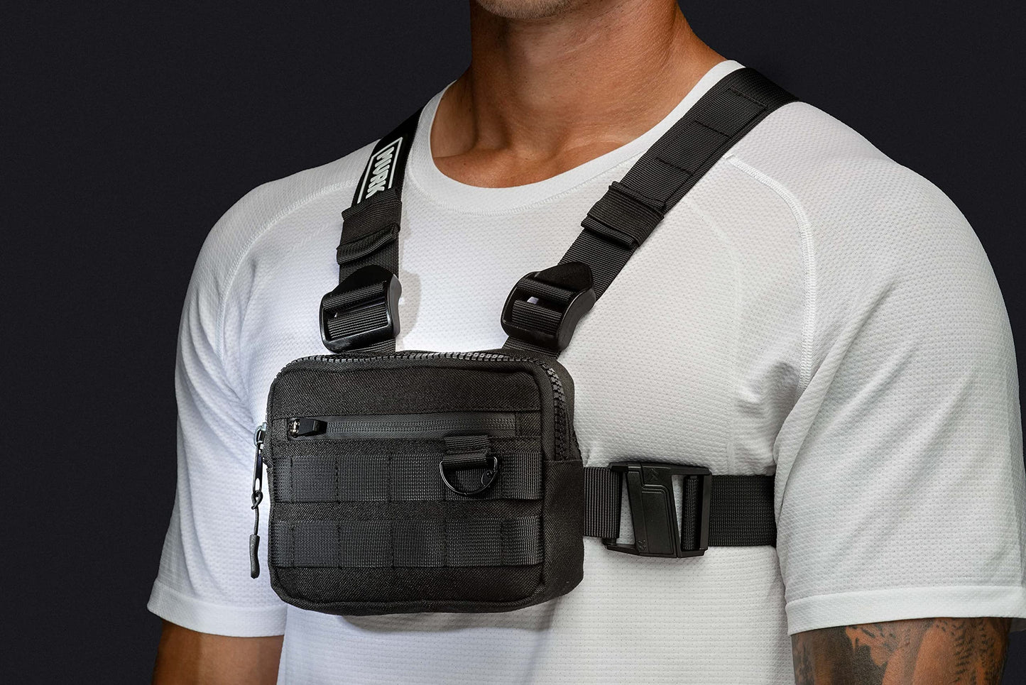 MVRK Water Resistant Chest Bag - Lightweight Tactical Chest Bag For Outdoor Training, Running Chest Pack For Men With Extra Storage