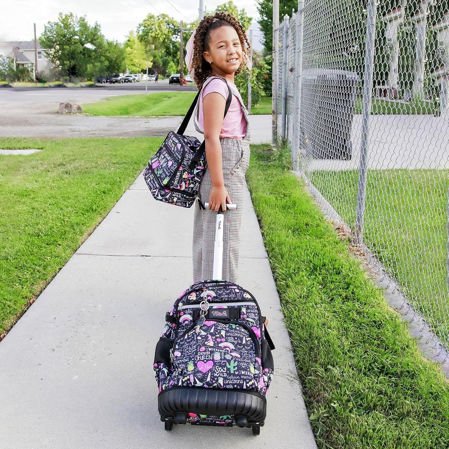 Tilami Rolling Backpack - 19-Inch Wheeled Laptop Bag with Lunch Bag | Insulated Design