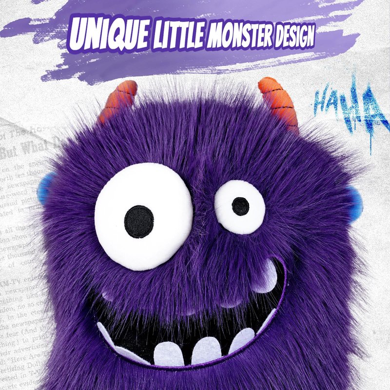 LZFAN Funny Golf Headcover, Animals Plush Driver Headcover Fairway Hybrid Headcover, Golf Club Head Covers Gift for Men Women Purple Monster