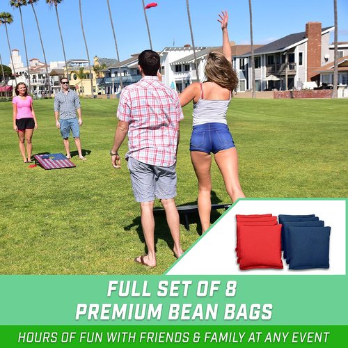 GoSports Portable Cornhole Sets - 8 Styles Available | Choose 4x2 ft or 3x2 ft Boards with 8 Bean Bags & Travel Case