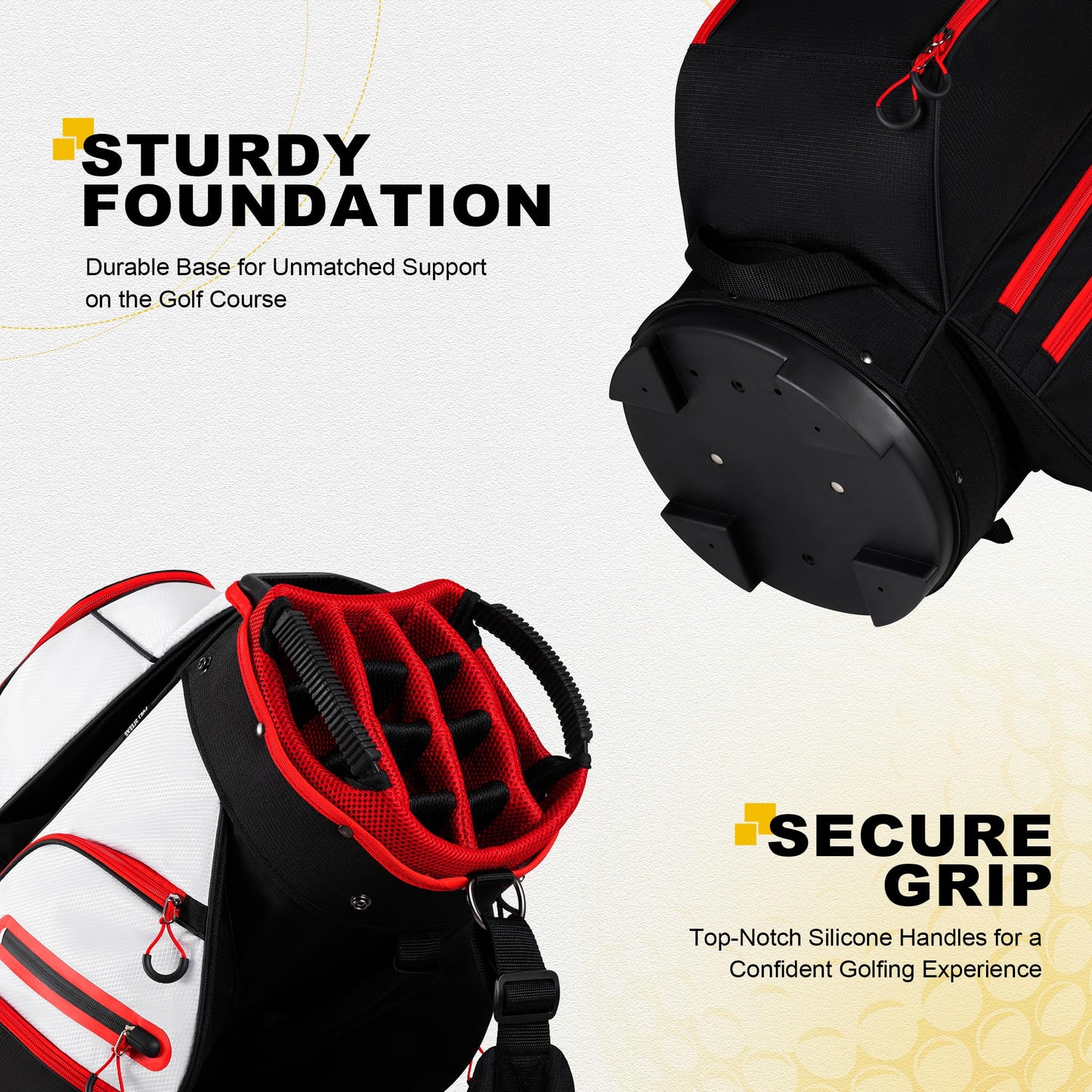 UNIHIMAL Golf Cart Bag, 15 Way Organizer Divider Top with Handles and Rain Cover