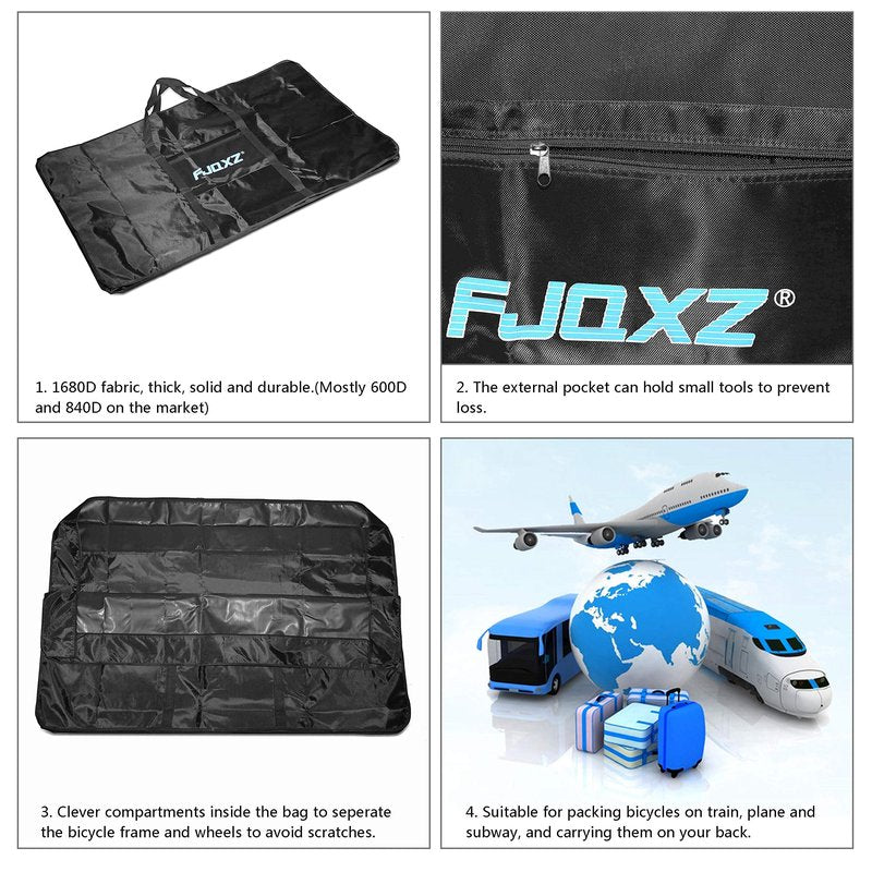 Huntvp Bike Travel Bag Bicycle Transport Carrying Case with a Carry Bag for 26-29inch Folding Bike Foldaway Bicycle